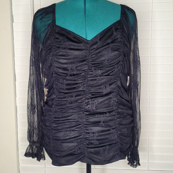 Whimsigoth Floral Lace Dark Romance Fairy Garden Goth Vampy Vampire Top 2X NWT - Picture 1 of 7